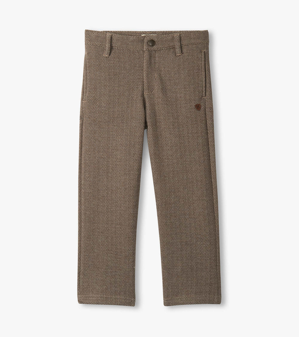 Boys Brown Sugar Herringbone Straight Leg Pants | Hatley US Boys