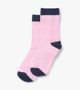 Kids Pink & Navy Crew Socks | Hatley