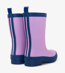 Kids Lilac And Navy Matte Rain Boots | Hatley Girls