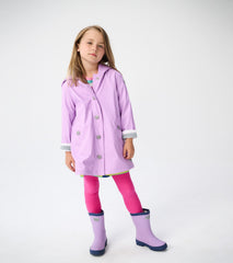 Kids Lilac And Navy Matte Rain Boots | Hatley Girls
