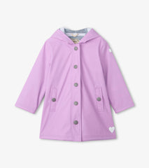 Girls Lilac Button-Up Rain Jacket | Hatley For Girls