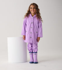 Girls Lilac Button-Up Rain Jacket | Hatley For Girls