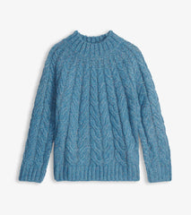 Dylan Cable Knit Sweater - Blue Heather | Hatley Outlet Women