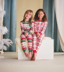 Girls Puppy Hearts Fair Isle Bamboo Pajama Set | Hatley