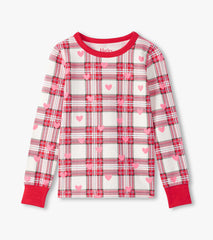 Girls Plaid Hearts Pajama Set | Hatley Girls