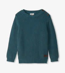 Boys Moroccan Blue Button Neck Sweater | Hatley US Boys