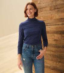 Mock Neck Top - Patriot Blue | Hatley Women