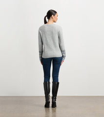 Jacquard Cuff Sweater - Grey Melange | Hatley US Women
