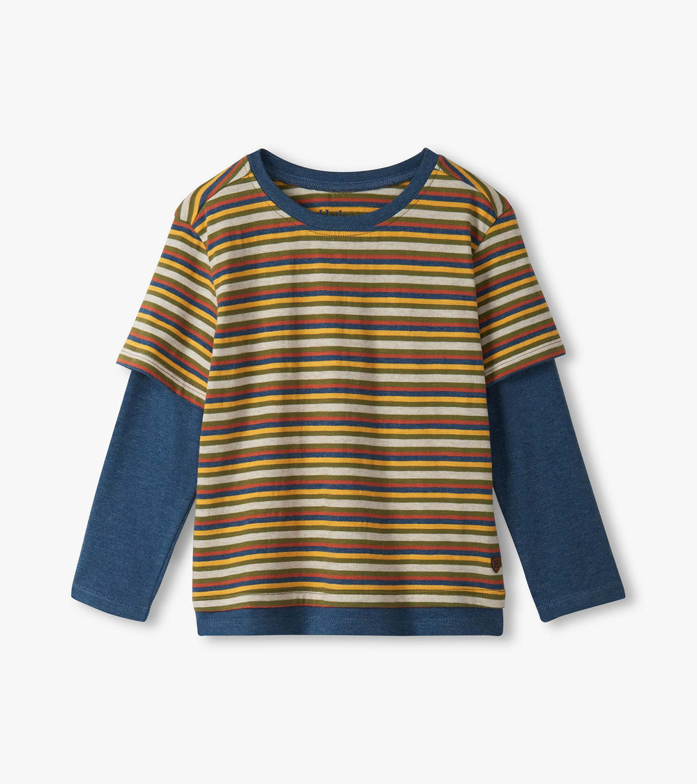 Boys Autumn Stripe Fooler Long Sleeve T-Shirt | Hatley Boys
