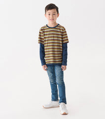 Boys Autumn Stripe Fooler Long Sleeve T-Shirt | Hatley Boys