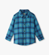 Boys Blue Stone Plaid Button Down Shirt | Hatley