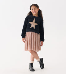 Girls Gold Star Mix Media Dress | Hatley Outlet Girls