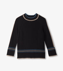 Raglan Stripes Pullover - Black | Hatley Women