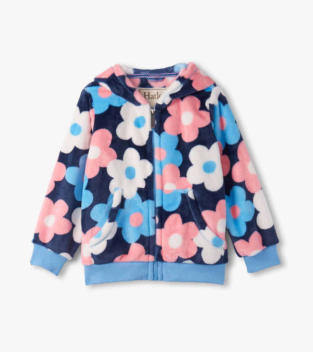 Girls Big Flowers Fleece Zip-Up Hoodie | Hatley