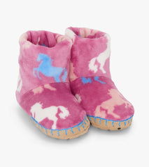 Girls Beautiful Horses Fuzzy Fleece Slippers | Hatley For Girls