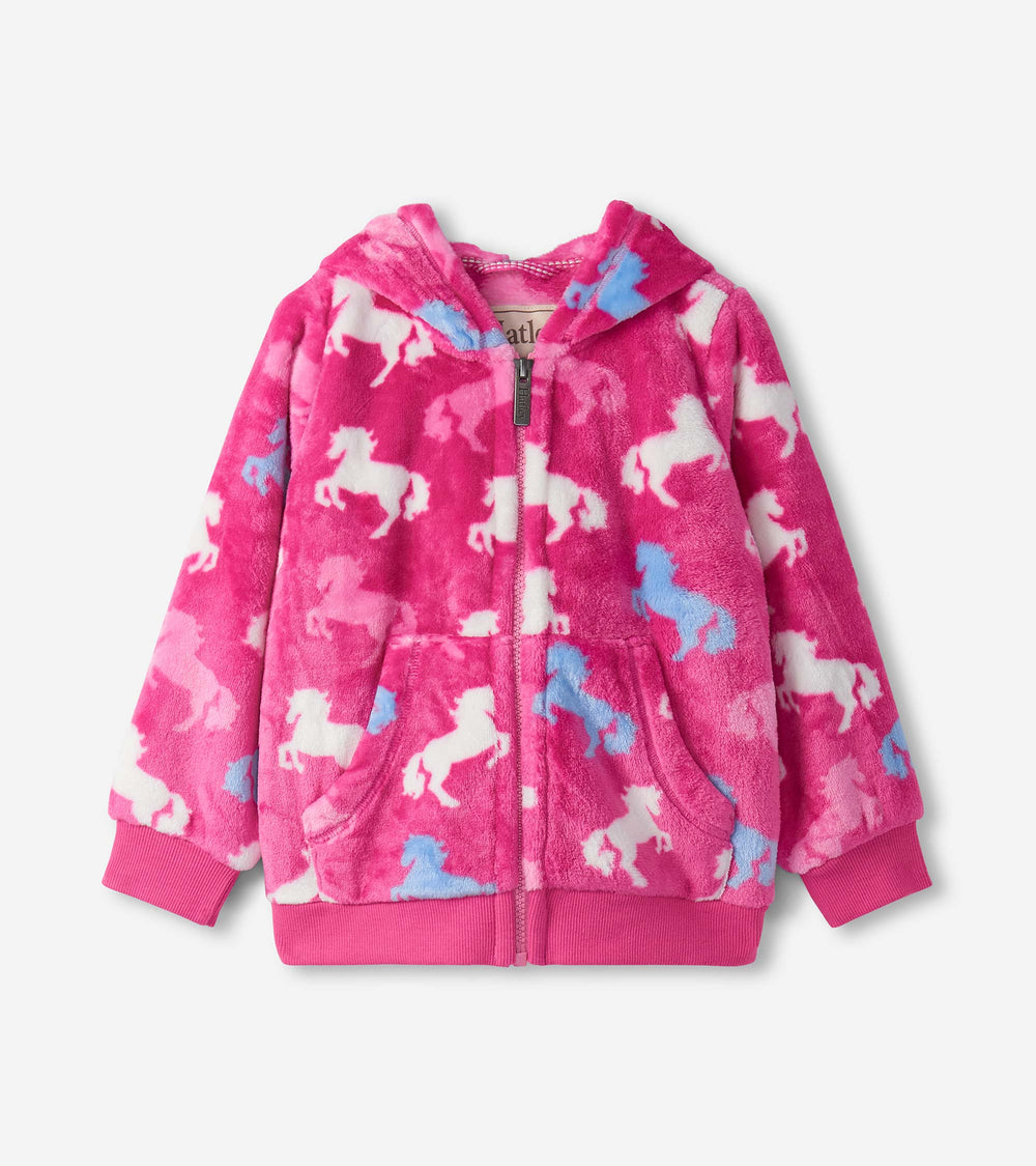 Girls Beautiful Horses Fleece Zip-Up Hoodie | Hatley Onsale Girls