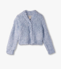 Girls Glitter Heart Blue Metallic Cardigan | Hatley Onsale Girls