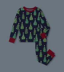 Boys Bottle Brush Trees Glow in the Dark Cotton Pajama Set | Hatley Sale Boys