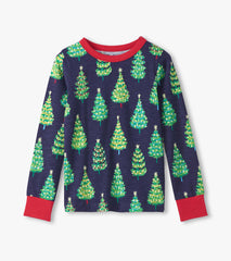 Boys Bottle Brush Trees Glow in the Dark Cotton Pajama Set | Hatley Sale Boys