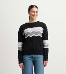 Pointelle Wave Sweater - Black | Hatley Women