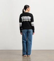Pointelle Wave Sweater - Black | Hatley Women