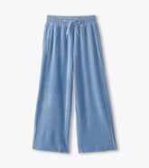Girls Cornflower Blue Pleated Velour Relaxed Pants | Hatley Outlet Girls