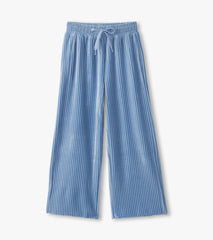 Girls Cornflower Blue Pleated Velour Relaxed Pants | Hatley Outlet Girls