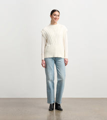 Cable Sweater Vest - Cream | Hatley Women