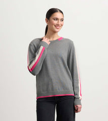Contrast Trim Sweater - Charcoal | Hatley Discount Women