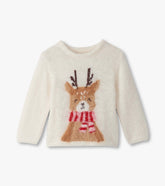 Baby & Toddler Girls Reindeer Furry Sweater | Hatley Discount Baby & Toddler