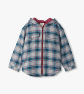 Boys Charcoal and Maroon Plaid Lined Hooded Jacket | Hatley Discount Boys