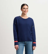 Waffle Knit Sweater - Navy | Hatley Onsale Women