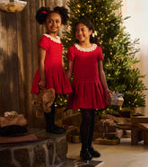 Girls Sparkle Boucle Pleated Lace Collar Dress | Hatley Onsale Girls