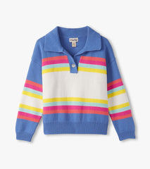 Girls Royal Colorblock Johnny Collar Sweater | Hatley Discount Girls