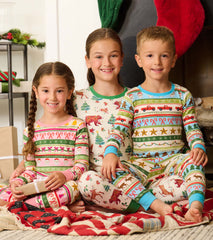 Boys Blue Fun Fair Isle Cotton Pajama Set | Hatley Discount Boys