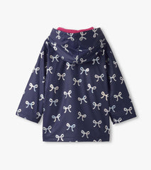 Girls Silver Ribbon Zip-Up Rain Jacket | Hatley