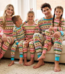 Women's Pink Fun Fair Isle Cotton Pajama Set | Hatley Onsale Women