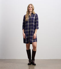 Cara Shirt Dress - Heirloom Navy Plaid | Hatley For Women