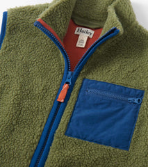 Boys Loden Green Faux Sherpa Vest | Hatley Outlet Boys