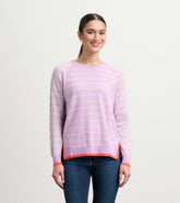 Olivia Sweater - Lilac Pink Stripes | Hatley