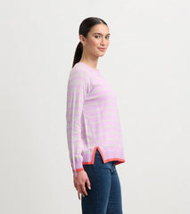 Olivia Sweater - Lilac Pink Stripes | Hatley