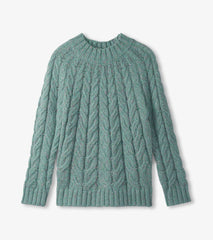 Dylan Cable Knit Sweater - Light Turquoise | Hatley Women