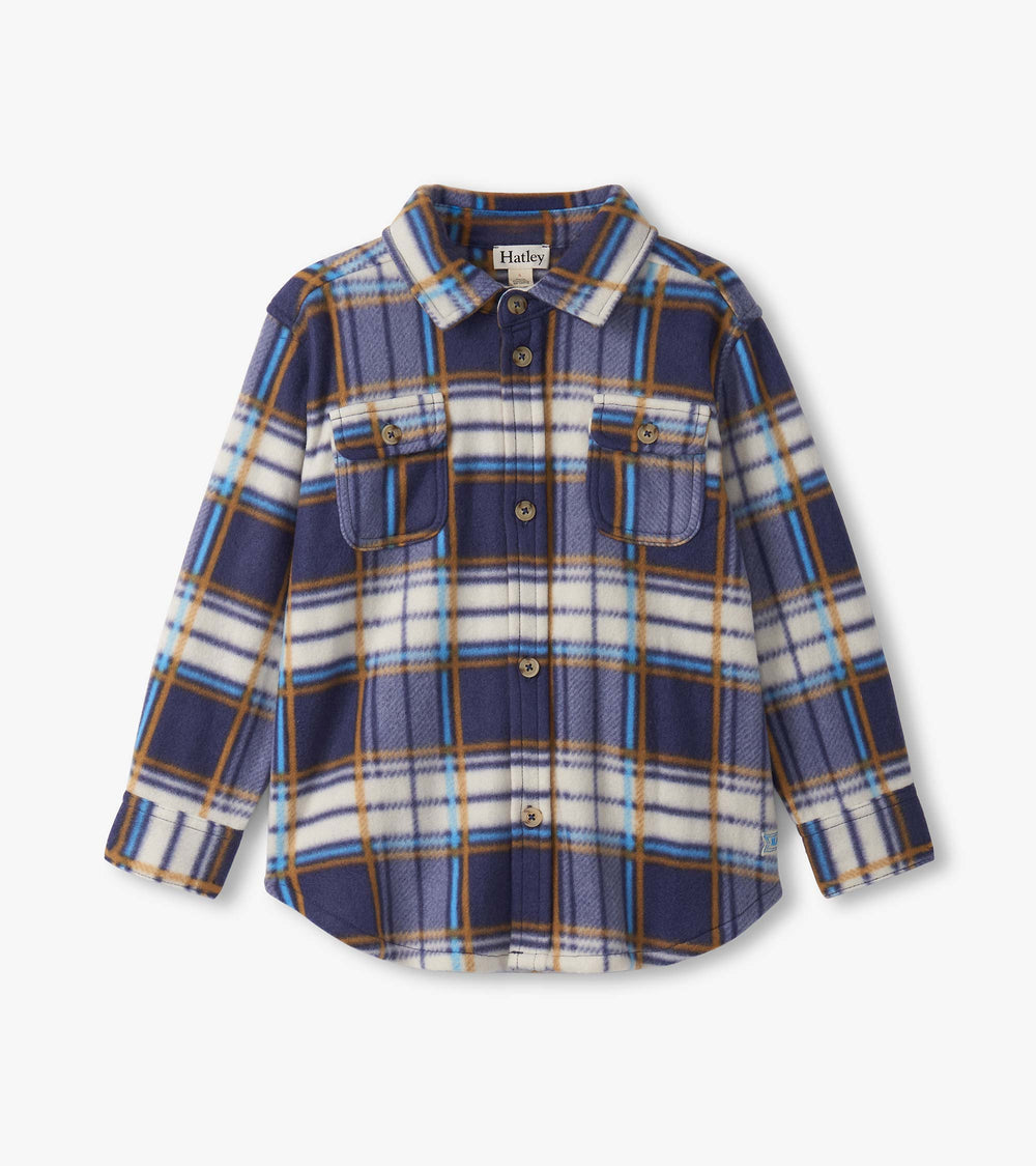 Boys Mountain Top Plaid Fleece Button-Up Shirt | Hatley