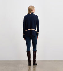 Mock Neck Sweater - Navy Stripe | Hatley For Women