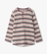Boys Oatmeal Melange Stripes Waffle Henley | Hatley US Boys