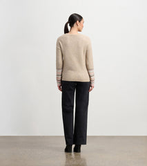 Jacquard Cuff Sweater - Oatmeal Melange | Hatley US Women