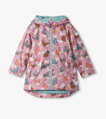 Girls Pop-Out Butterflies Zip-Up Lightweight Rain Jacket | Hatley For Girls