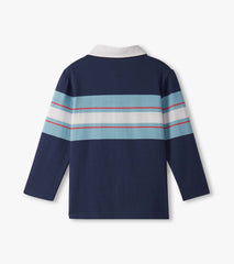 Boys Blue Stripes Rugby Polo | Hatley For Boys