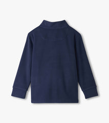 Boys Navy Color Block Fleece 1/4 Zip Mockneck | Hatley Outlet Boys