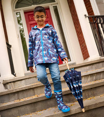 Boys Painted Dinos Color Changing Zip-Up Rain Jacket | Hatley For Boys